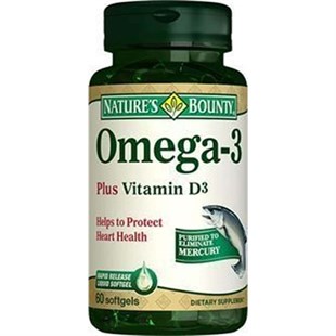 Natures Bounty Omega-3 Plus Vitamin D3 60 Kapsül
