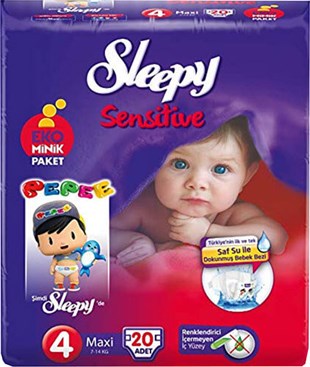 Sleepy Sensitive Pepee 4 Numara Maxi 20 Adet Bebek Bezi